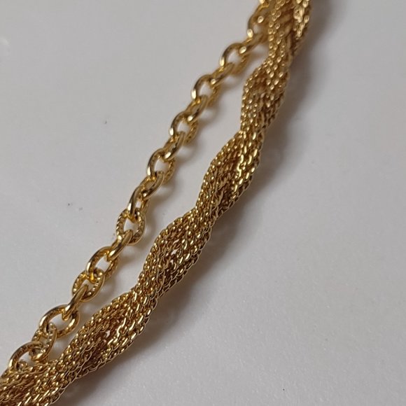 16 Inch 2 Layer Gold Tone Necklace - Picture 5 of 12